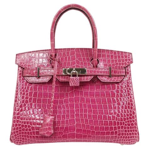 Hermès Fuchsia Lizard Birkin 25 Bag 